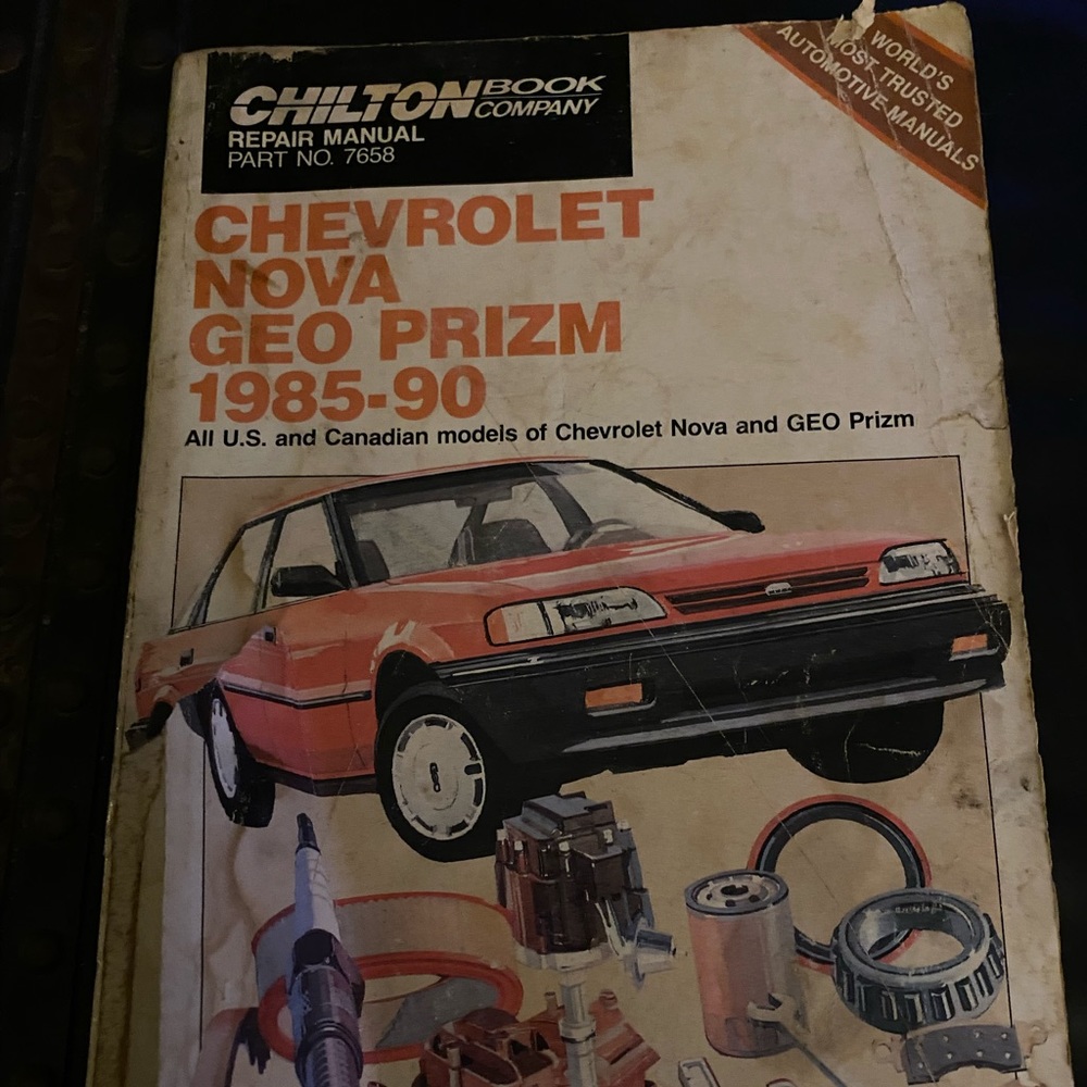 Chilton Repair Manual Chevrolet Nova Geo Prizm 1985-90 part no 7658